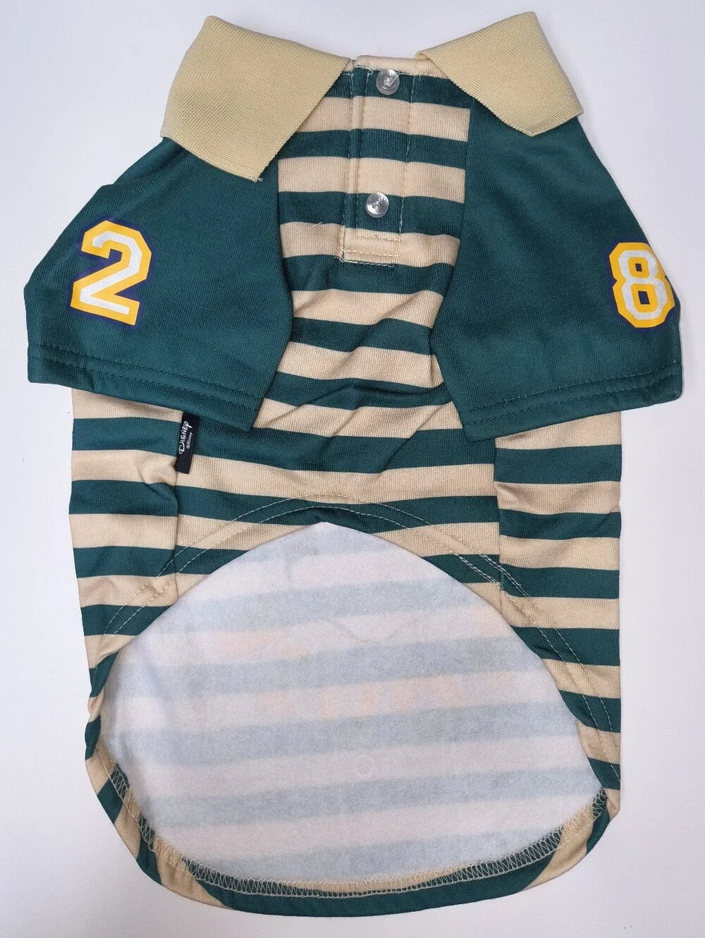 Disney Green and Cream Striped Mickey Mouse Rugby Polo